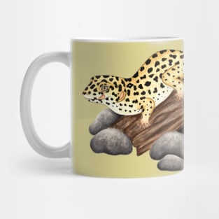 Leopard Gecko on Log Mug